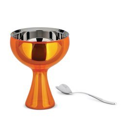 ALESSI Big Love Ice Cream Cup with Spoon, Orange