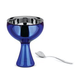 ALESSI Big Love ice cream cup with spoon blue