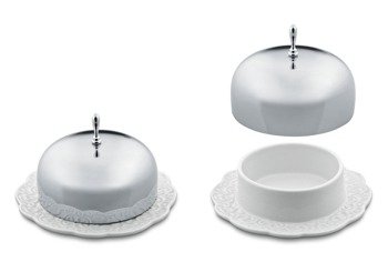 ALESSI Dressed butter dish, silver