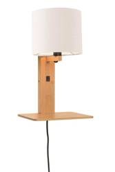 ANDES GOOD&MOJO wall lamp with shelf, white and natural