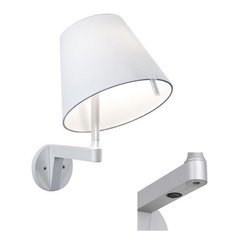 ARTEMIDE Melampo silver wall lamp with switch