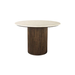 Arda round brown dining table