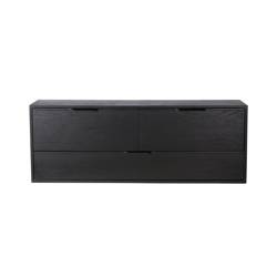 Black modular cabinet with drawers, element D