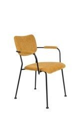 Chair with armrests ZUIVER BENSON mustard