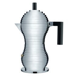 Coffee maker ALESSI Pulcina large silver black