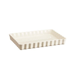 Deep Rectangular Tart Dish - 24X34Cm - Cream