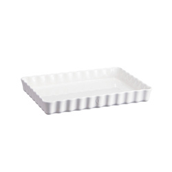 Deep Rectangular Tart Dish - 24X34Cm - White