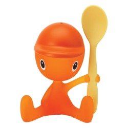 Eggnog with spoon ALESSI Cico orange-pink