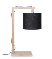 Himalaya table lamp, black lampshade, size 18x15cm