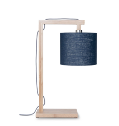 Himalaya table lamp, blue denim shade, size 18x15 cm