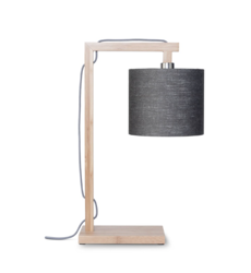 Himalaya table lamp, dark gray lampshade, size 18x15cm