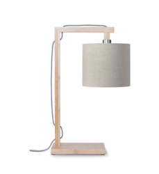 Himalaya table lamp, dark linen shade, size 18x15cm