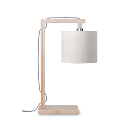 Himalaya table lamp, light linen shade, size 18x15cm