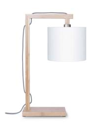 Himalaya table lamp, white lampshade, size 18x15cm