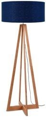 IT'S ABOUT ROMI Everest Four-Legged Bamboo Linen Floor Lamp Blue Denim