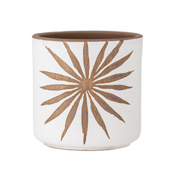 Idris Deco Flowerpot, White, Terracotta