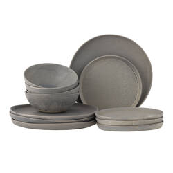 Kendra Dinnerware Set, Grey, Stoneware