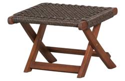 Lois footstool eucalyptus wood, dark brown