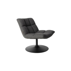 Modern swivel armchair DUTCHBONE BAR dark grey