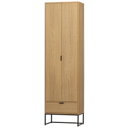 Narrow wardrobe SILAS brown oak