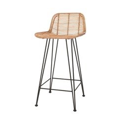 Rattan bar stool HK LIVING natural