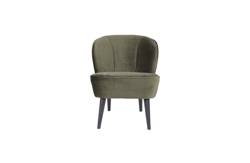 SARA armchair made of velvet, warm green - WOOOD