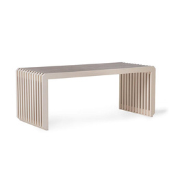 Sand slatted bench