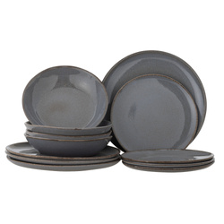 Sandrine Dinnerware Set, Grey, Stoneware