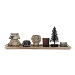 Sanga Tray w/Votive, Brown, Glass