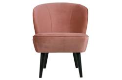 Sara armchair in distressed pink velvet