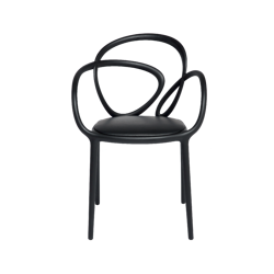 Set of 2 QEEBOO Loop chairs with cushion black