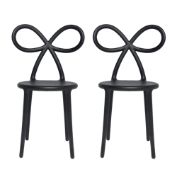 Set of 2 QEEBOO Ribbon chairs, matt black