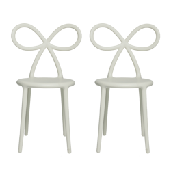 Set of 2 QEEBOO Ribbon chairs white matt