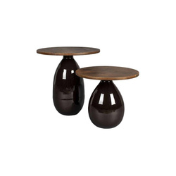 Set of 2 Silvine tables brown