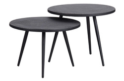 Set of 2 Suze tables wood/metal black