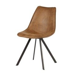 Set of 2 WOOOD chairs cognac