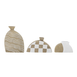 Set of 3 BLOOMINGVILLE NEZHA Natural Vases