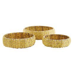 Set of 3 MADAM STOLTZ natural wicker baskets