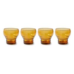 Set of 4 glasses 70's amber