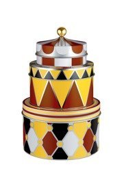 Set of three ALESSI Circus multi-colored containers