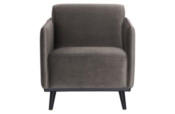 Velvet armchair BE PURE Statement dark gray