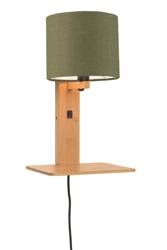 Wall lamp with shelf ANDES GOOD&MOJO natural green