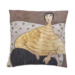 Zita Cushion, Yellow, Polyester