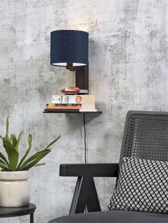 ANDES GOOD&MOJO black and blue wall lamp with shelf