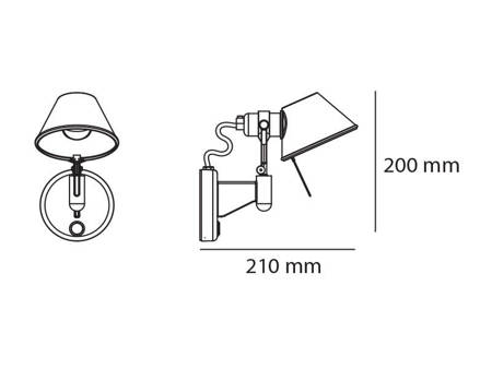 ARTEMIDE Tolomeo Faretto Micro lamp with switch, silver