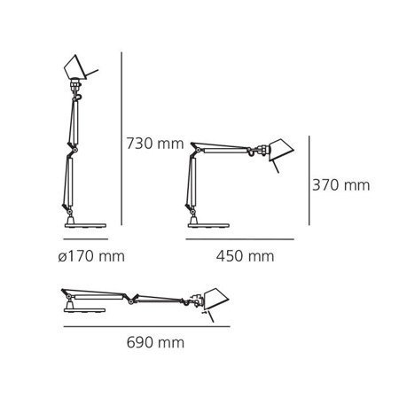 ARTEMIDE Tolomeo Micro desk lamp black