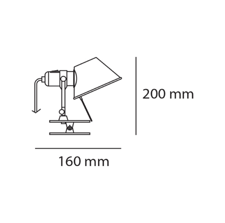 ARTEMIDE Tolomeo Pinza Micro lamp, orange