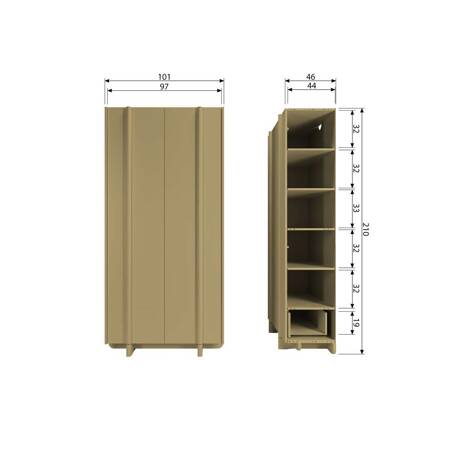 BASU wardrobe pine olive