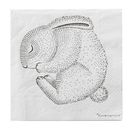 BLOOMINGVILLE Bunny Paper Napkins Set of 20 Size L White