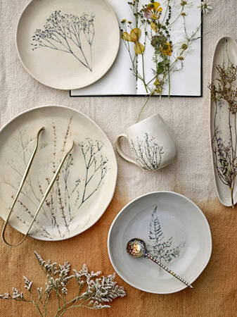 Bea Plate Deep, Nature, Stoneware